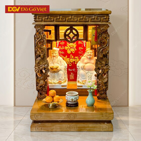Bàn Thờ Thần Tài Màu Hương Vàng Chạm Rồng Đẹp Rẻ