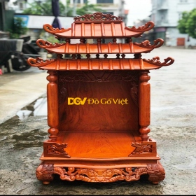Bàn Thờ Thần Tài Ông Địa Mái Chùa Gỗ Hương Đá Đẹp Giá Tốt