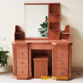 Bàn Trang Điểm 2 Thùng Gỗ Hương Đá Có Kệ Cao Cấp
