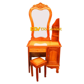 Bàn Trang Điểm Gỗ Căm Xe Mặt Gõ Nhỏ