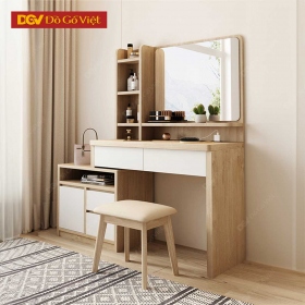 Bàn Trang Điểm Gỗ Cao Cấp Màu Sồi Phối Trắng Đẹp Giá Rẻ