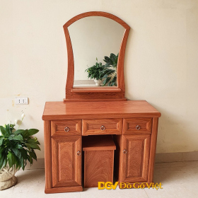Bàn Trang Điểm Gỗ Hương Đá 2 Thùng Kính Cong Đẹp Giá Rẻ