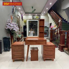Bàn Trang Điểm Gỗ Hương Đá Đa Năng Gương Vuông Sang Trọng
