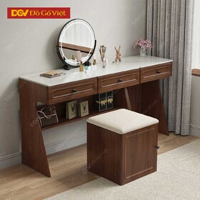 Bàn Trang Điểm Gỗ Sồi Mặt Vân Đá Kèm Hộc Kéo Đẹp