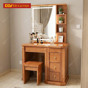 Bàn Trang Điểm Gỗ Sồi Nga Gương Led Vuông Đẹp Giá Rẻ