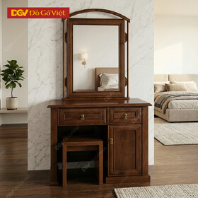 Bàn Trang Điểm Gỗ Sồi Nga Kính Vuông Đẹp Giá Rẻ