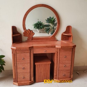 Bàn Trang Điểm Hương Đá Kính Tròn 2 Thùng Có Kệ Đẹp Giá Rẻ