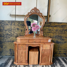 Bàn Trang Điểm Tân Cổ Điển Gỗ Hương Xám Chạm Hoa Văn Đẹp