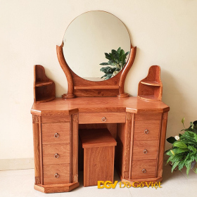 Bàn Trang Điểm Tự Nhiên Hương Đá Kính Tròn 2 Thùng Có Kệ Đẹp Giá Rẻ