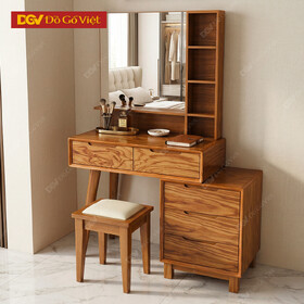Bàn Trang Hiện Đại Điểm Gỗ Cẩm Có Ngăn Kéo Ngoài Tiện Lợi