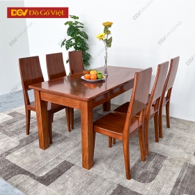 Bộ Bàn Ăn 6 Ghế Gỗ Căm Xe Tự Nhiên Hiện Đại Bền Đẹp Giá Rẻ