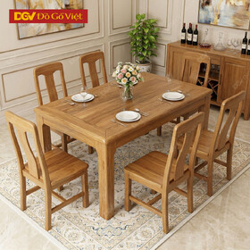 Bộ Bàn Ăn Á Đông Hiện Đại Gỗ Gõ Đỏ Thiết Kế Chân Vát...