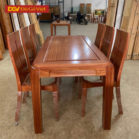 Bộ Bàn Ăn Gỗ Xoan Đào Gia Lai Hiện Đại Mẫu Mới 2025