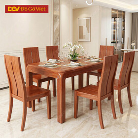 Bộ Bàn Ăn Gỗ Xoan Đào Gia Lai Hiện Đại Mẫu Mới 2026