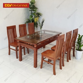 Bộ Bàn Ăn Gỗ Xoan Đào Tầng 1m6 6 Ghế Đẹp Giá Rẻ