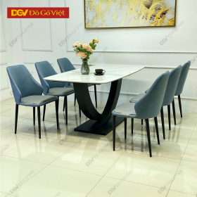 Bộ Bàn Ăn Mặt Đá Ceramic Nhập Khẩu Cao Cấp 6 Ghế