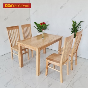 Bộ Bàn Ăn Nhà Bếp Khung Tranh Gỗ Sồi Nga Tự Nhiên Đẹp Giá Rẻ