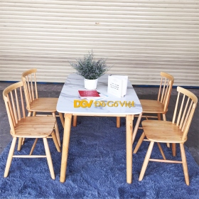 Bộ Bàn Ghế Ăn Nhỏ 4 Ghế Mặt Bàn Giả Đá Cho Chung Cư Giá Tốt