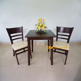 Bộ Bàn Ghế Gỗ Cao Su Phòng Ngủ Màu Nâu Sang Trọng