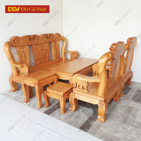 Bộ Bàn Ghế Gõ Đỏ Đục Chạm Voi Tay 12 6 Món Đẹp Giá Rẻ