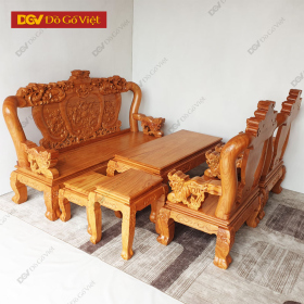 Bộ Bàn Ghế Gỗ Gõ Đỏ Chạm Nghê Đỉnh Tay 12 6 Món Đẹp Giá Tốt