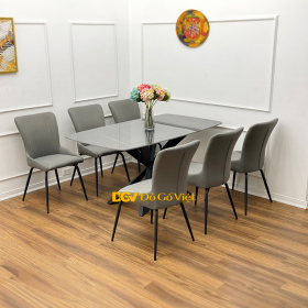 Bộ Bàn Ghế Phòng Ăn Hiện Đại Ghế Bọc Nệm Ngồi Êm Ái