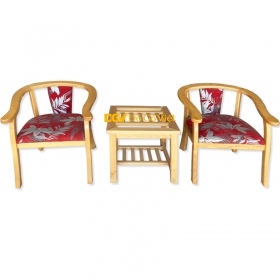 Bộ Bàn Ghế Phòng Ngủ Hiện Đại Tay Cong Gỗ Sồi Nga Tự Nhiên