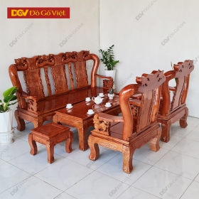 Bộ Bàn Ghế Sa Lông Gỗ Sồi Nga Màu Nâu Tay 12 6 Món Đẹp