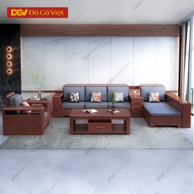 Bộ Bàn Ghế Sofa 6 Món Có Kèm Bàn Để Tay Gỗ Căm Xe Đẹp