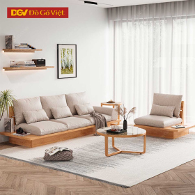 Bộ Bàn Ghế Sofa Bệt Gỗ Veneer Sồi Kiểu Nhật Đẹp Tối Giản