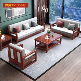 Bộ Bàn Ghế Sofa Đối 5 Món Gỗ Căm Xe Cho Căn Hộ Nhỏ Đẹp