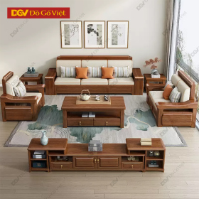 Bộ Bàn Ghế Sofa Đối Gỗ Căm Xe Cao Cấp Cho Phòng Khách