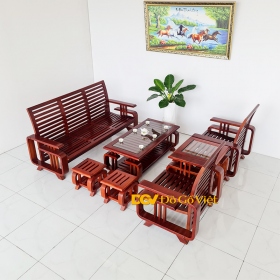 Bộ Bàn Ghế Sofa Đối Sồi Mỹ Tay Chữ G 7 Món Đẹp Giá Tốt