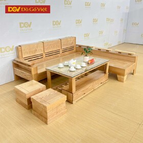 Bộ Bàn Ghế Sofa Góc Hiện Đại Gỗ Sồi Nga Đẹp Giá Rẻ