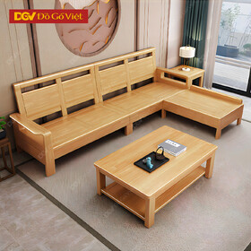 Bộ Bàn Ghế Sofa Góc L 3 Món Gỗ Tự Nhiên Sồi Mỹ Đẹp Rẻ