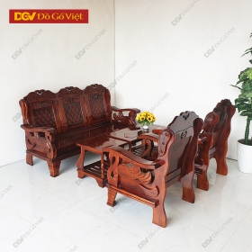 Bộ Bàn Tiếp Khách Giá Rẻ Gỗ Tràm Mặt Hồng Đào Mẫu Thiên Nga