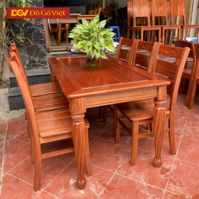 Bộ Ghế Bàn Ăn Gỗ Xoan Đào Tự Nhiên 100% 1m6 6 Ghế Cao Cấp