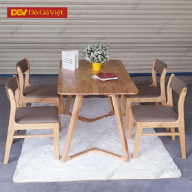 Bộ Ghế Bàn Ăn Nhỏ Gỗ Cao Su 1m2 4 Ghế Đẹp Bền Rẻ