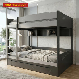 Bộ Giường Tầng Hiện Đại MDF Lõi Xanh Kèm Kệ Ngăn Kéo Lưu...