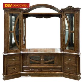 Bộ Kệ Tivi Kết Hợp Tủ Rượu Tròn Cong Gỗ Sồi Nga Sang Bền...