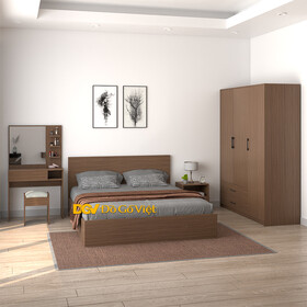 Bộ Nội Thất Phòng Ngủ MDF Giá Rẻ Phong Cách Trẻ Trung