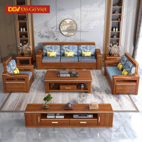 Bộ Sofa 2 Văng Gỗ Căm Xe Tự Nhiên Phong Cách Cổ Điển