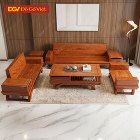 Bộ Sofa 2 Văng Gỗ Hương Đá Phong Cách Tối Giản Kiểu Japandi