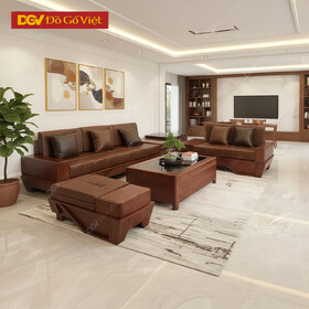 Bộ Sofa 2 Văng Gỗ Sồi Nga Hộp Chân Thuyền Đẹp Giá Tốt