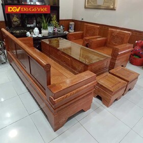 Bộ Sofa Đối 7 Món Cao Cấp Tay Trụ Chất Gỗ Sồi Nga Bền Đẹp