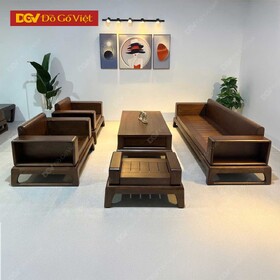 Bộ Sofa Đối Gỗ Sồi Nga Màu Nâu Mặt Nan Hiện Đại Giá Tốt