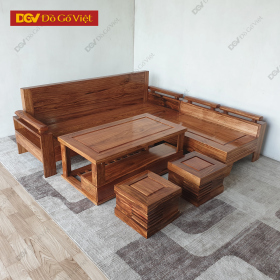 Bộ Sofa Gỗ Hương Xám Góc L Hiện Đại Đẹp Giá Rẻ
