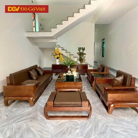 Bộ Sofa Gỗ Sồi Mẫu Đùi Gà Đối Màu Óc Chó Đẹp Giá Tốt
