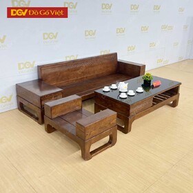 Bộ Sofa Gỗ Sồi Nga Chân Quỳ Cong Hiện Đại Cho Phòng Khách