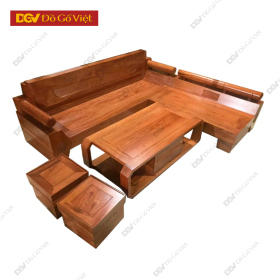 Bộ Sofa Góc L Chạm Kim Cương Gỗ Hương Đá Đẹp Giá Tốt